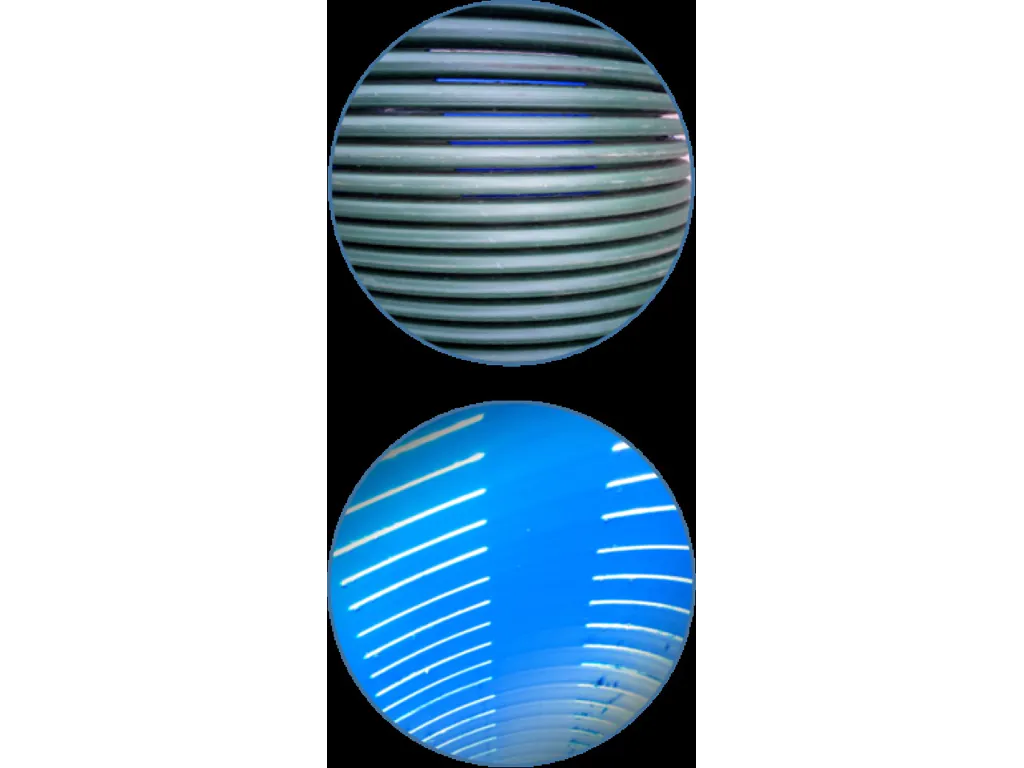 Perforations de la cheminée Polycool - extérieur et intérieur